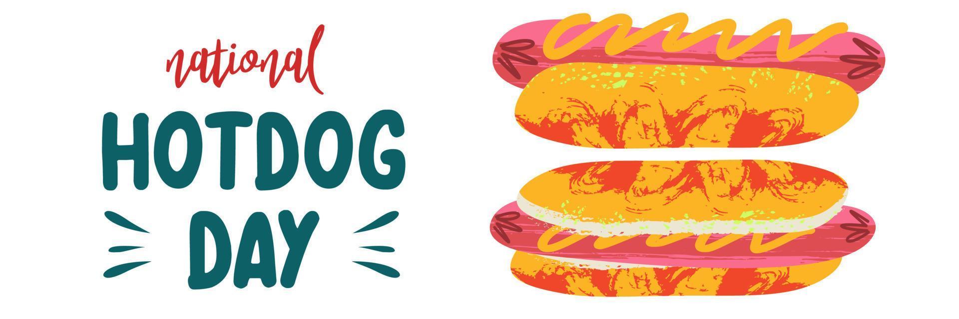 hot dog. Fast food. salsiccia in un panino. illustrazione vettoriale. vettore