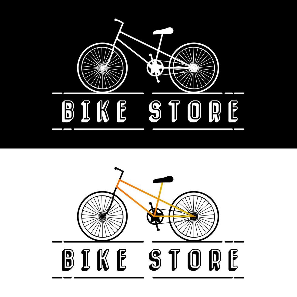 bicicletta casual in semplice stile piatto per negozio di biciclette e design del logo a noleggio vettore