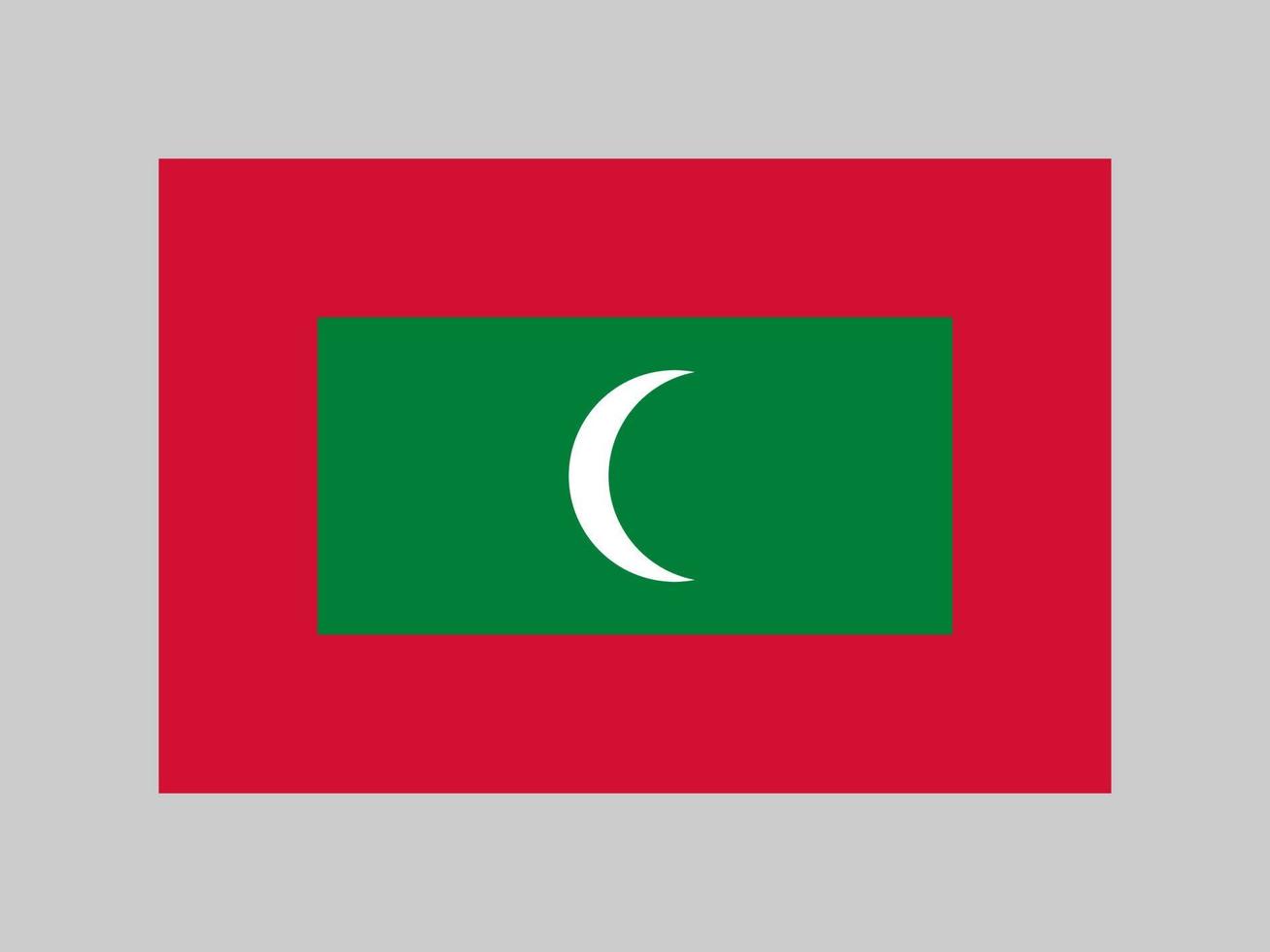 bandiera delle maldive, colori ufficiali e proporzione. illustrazione vettoriale. vettore