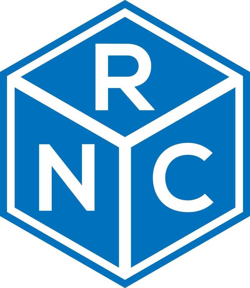 design del logo della lettera rnc su sfondo nero. concetto di logo della lettera di iniziali creative rnc. disegno della lettera RNC. vettore