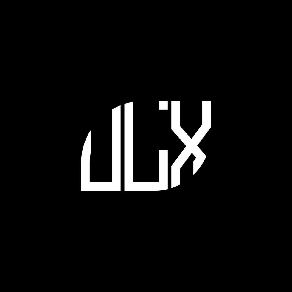 design della lettera ulx. design del logo della lettera ulx su sfondo nero. ulx creative iniziali lettera logo concept. design della lettera ulx. design del logo della lettera ulx su sfondo nero. tu vettore