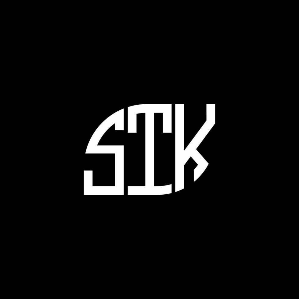 stk lettera logo design su sfondo nero. stk creative iniziali lettera logo concept. disegno della lettera stk. vettore