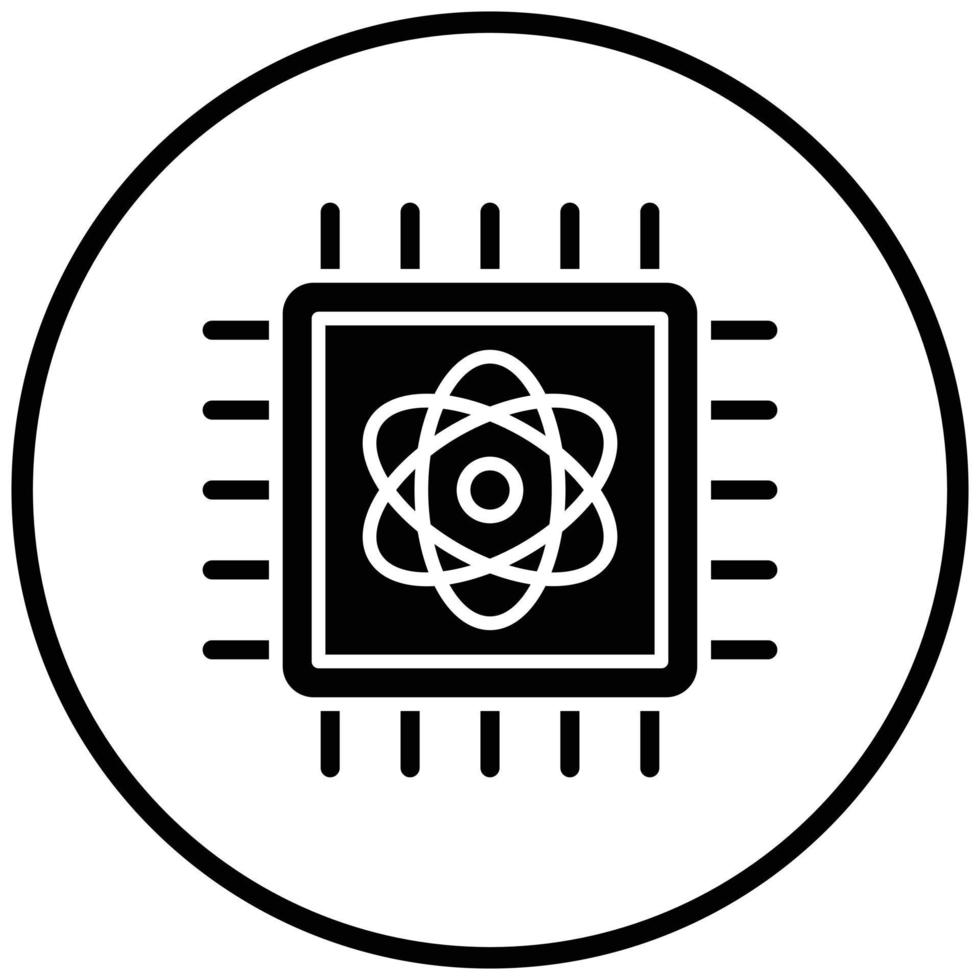 stile icona di calcolo quantistico vettore