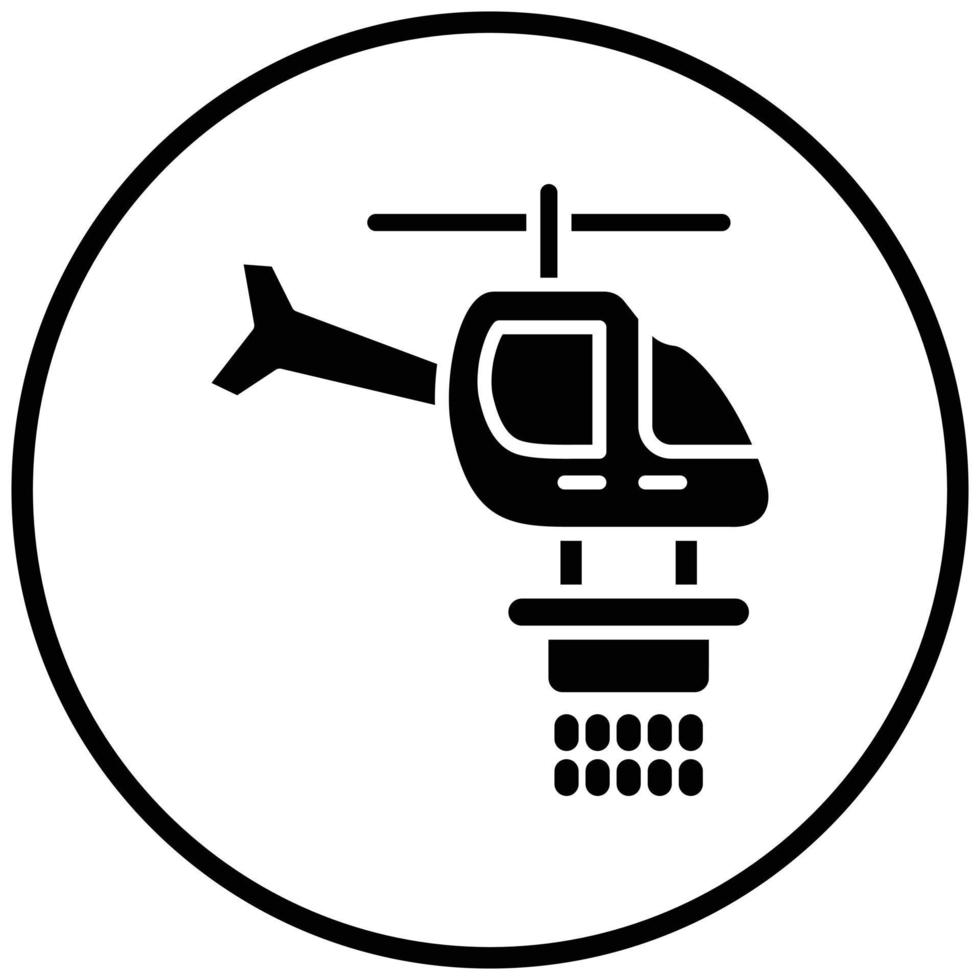 stile icona elicottero vigile del fuoco vettore