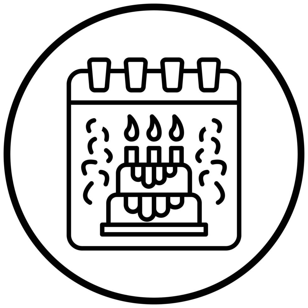 stile icona data di compleanno vettore
