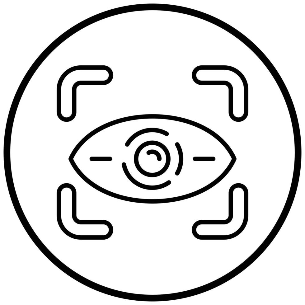 stile dell'icona di scansione della retina vettore