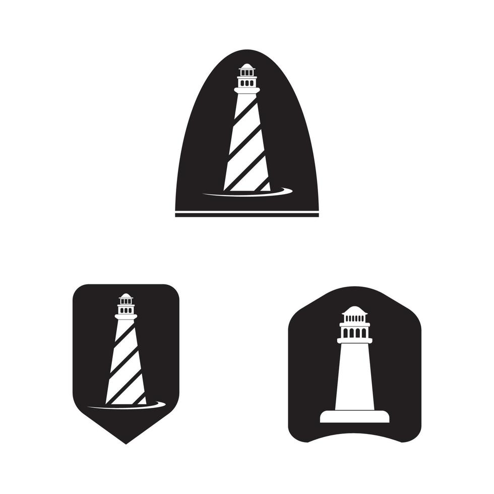 modello di logo del faro vettore