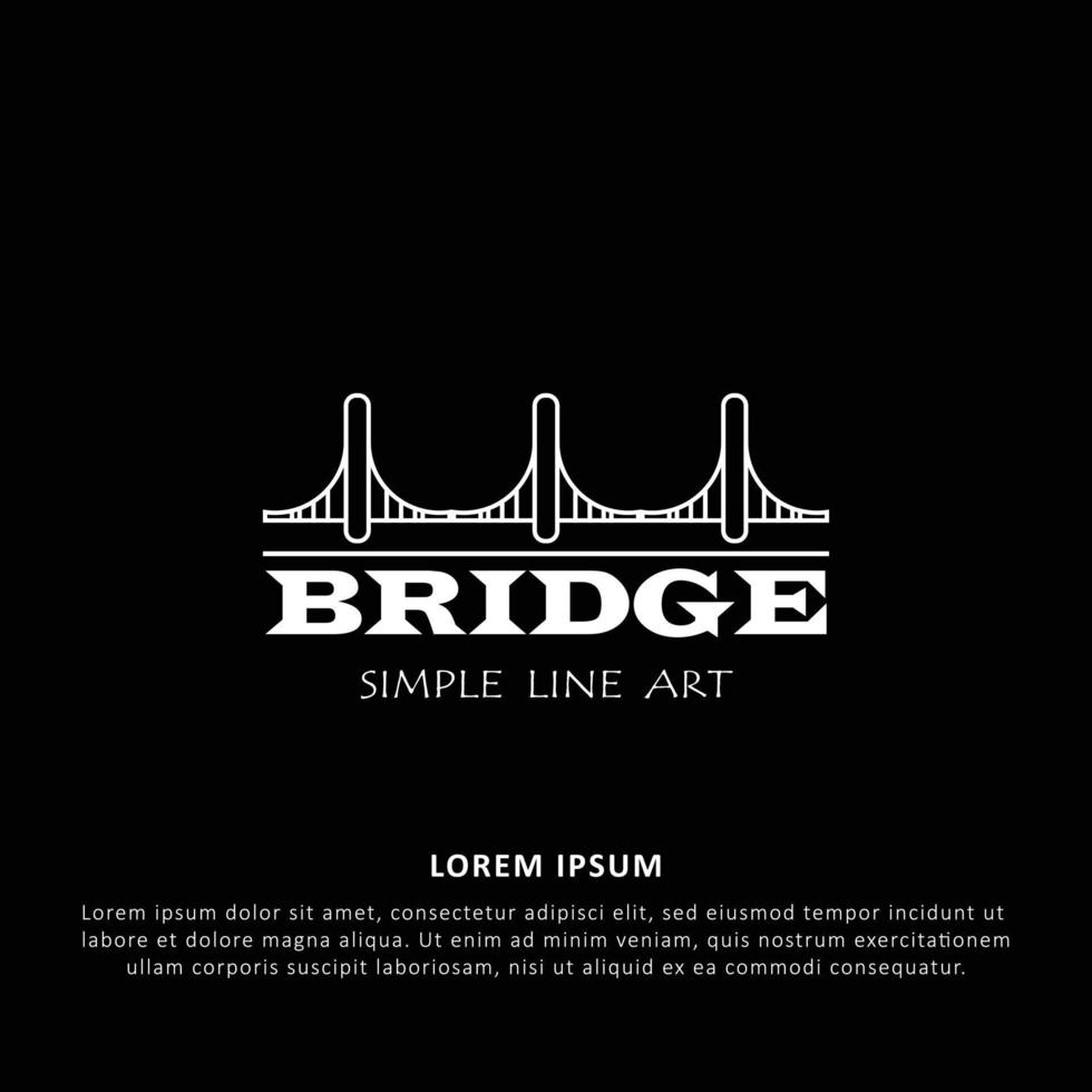 idee creative di modelli di progettazione del logo del ponte. elegante logo del ponte per l'emblema dell'azienda vettore