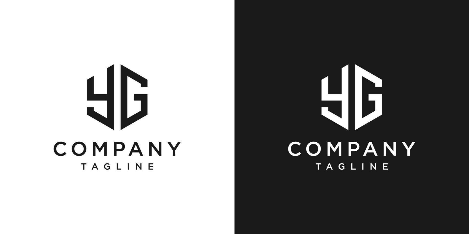 lettera creativa yg monogramma logo design icona modello sfondo bianco e nero vettore