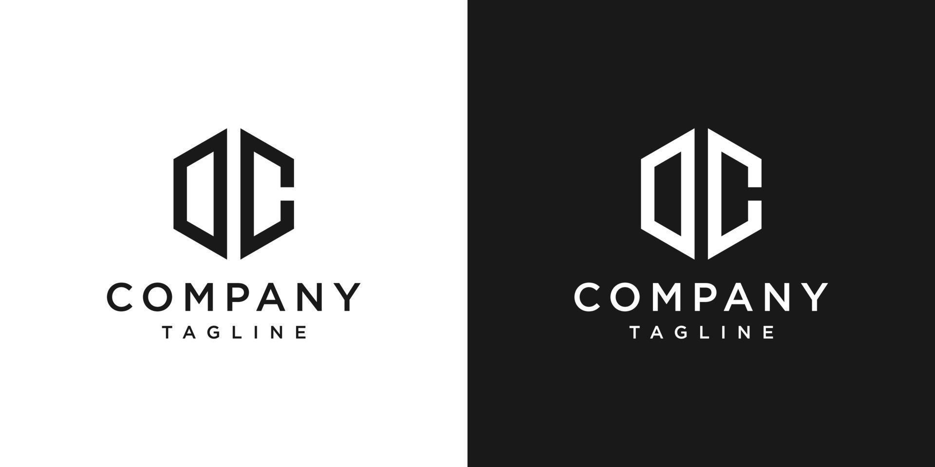 lettera creativa dc monogramma logo design modello icona sfondo bianco e nero vettore