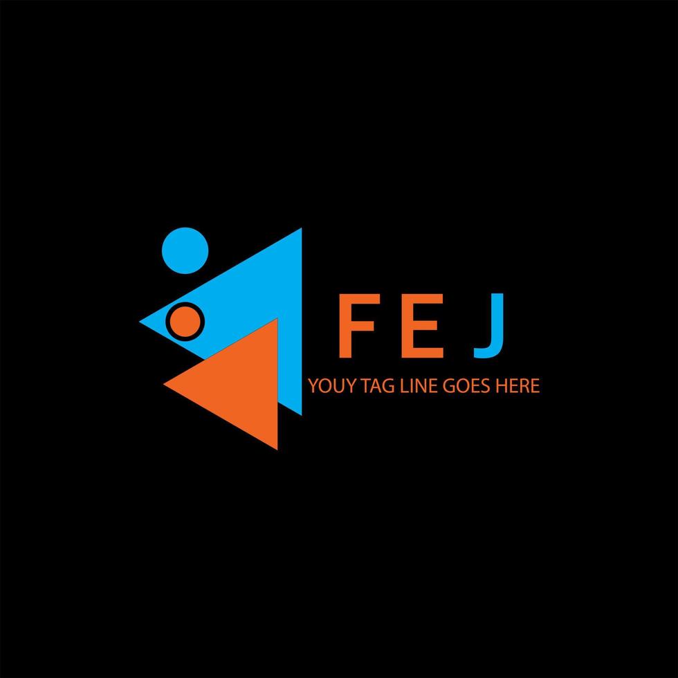 fej lettera logo design creativo con grafica vettoriale