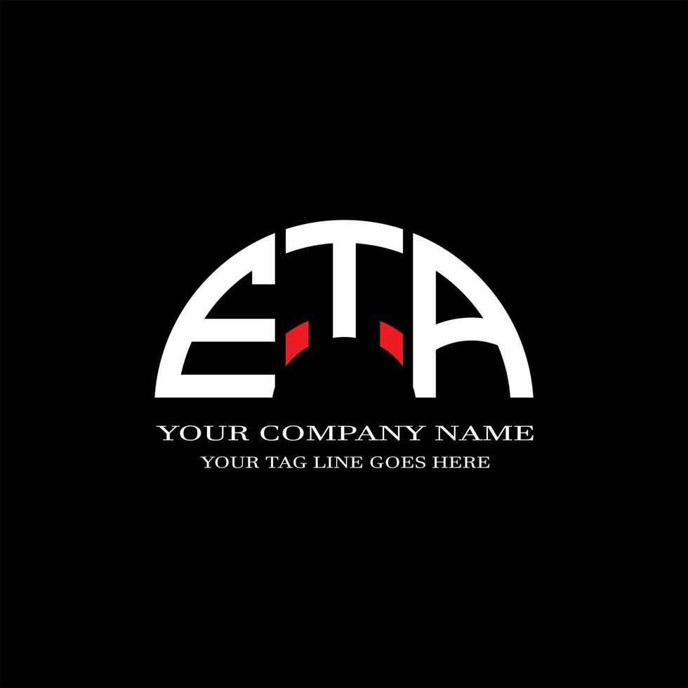 eta lettera logo design creativo con grafica vettoriale