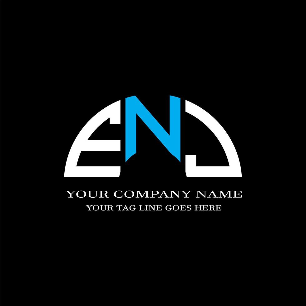 enj lettera logo design creativo con grafica vettoriale