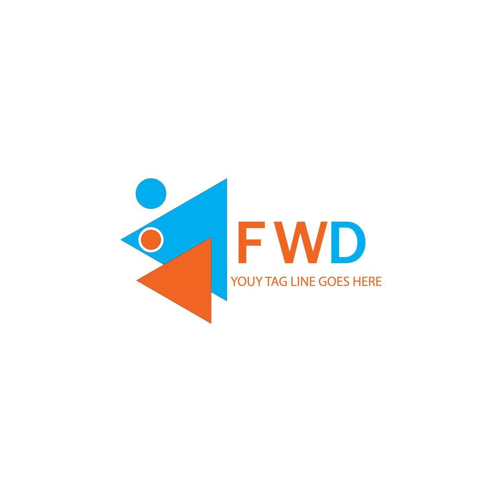 fwd lettera logo design creativo con grafica vettoriale