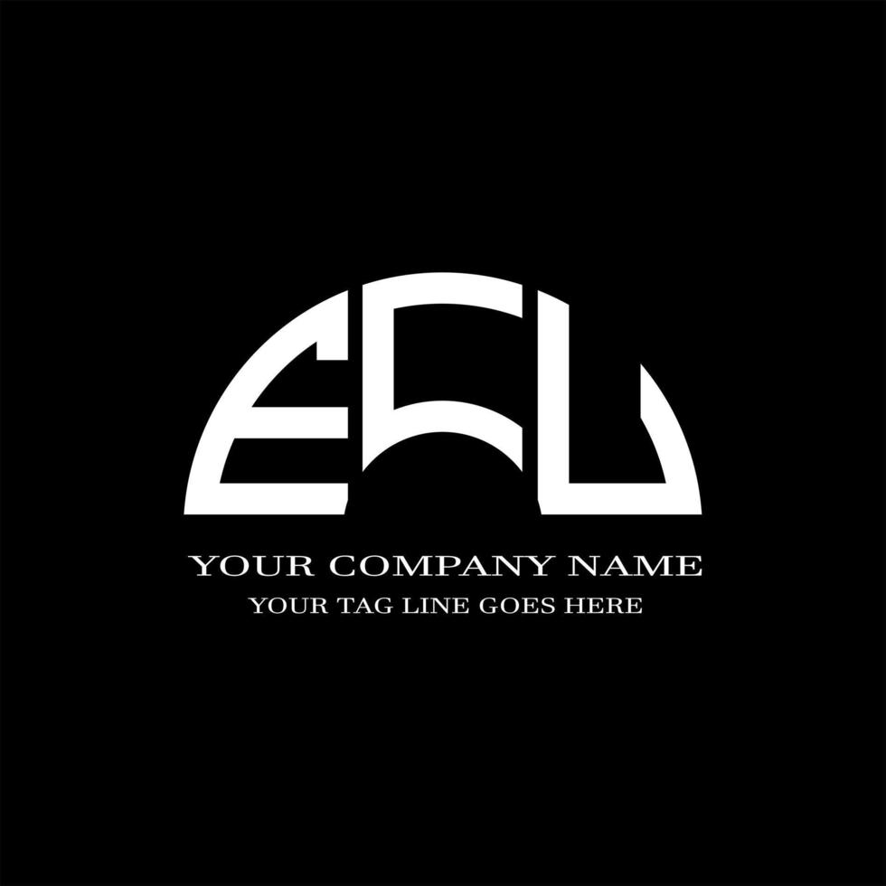 ecu lettera logo design creativo con grafica vettoriale