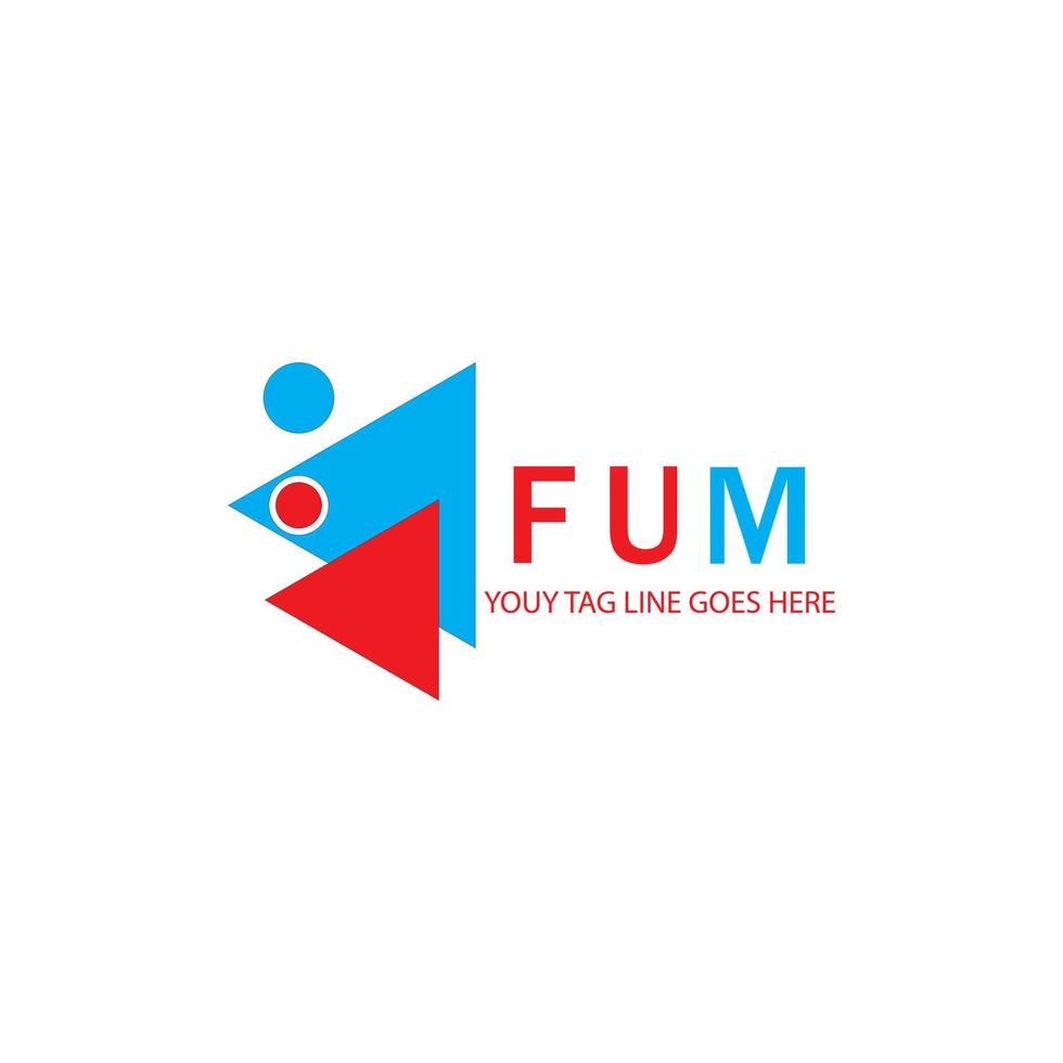 fum lettera logo design creativo con grafica vettoriale