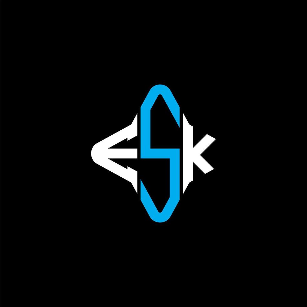 esk lettera logo design creativo con grafica vettoriale