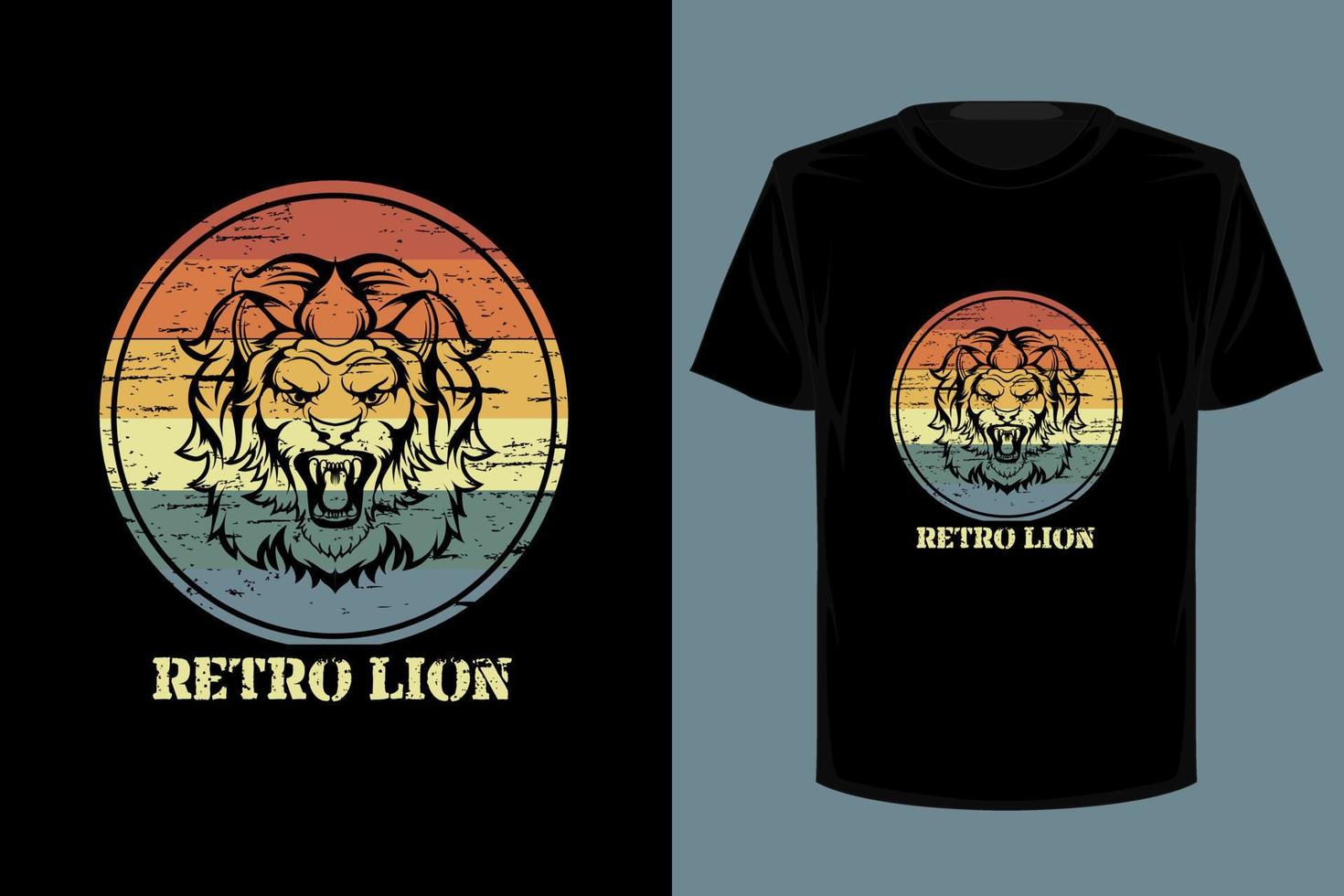 design retrò vintage t-shirt con leone retrò vettore