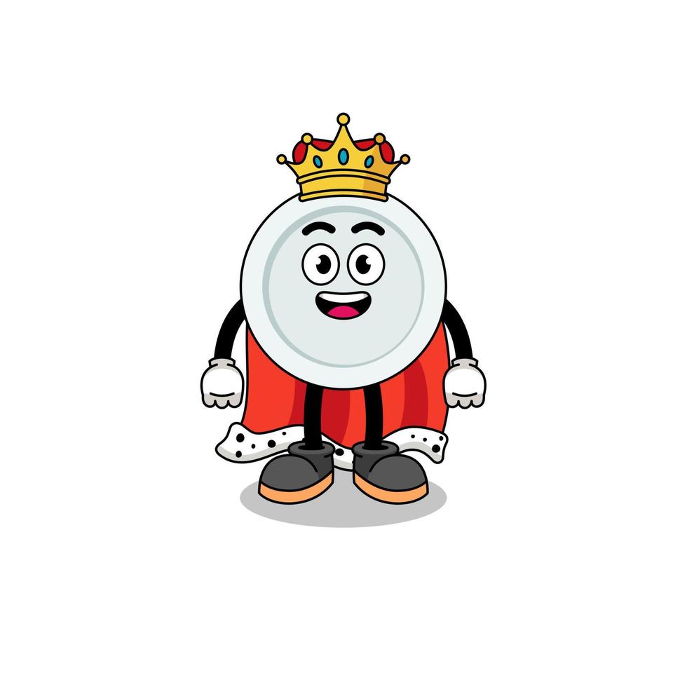 illustrazione della mascotte del re del piatto vettore