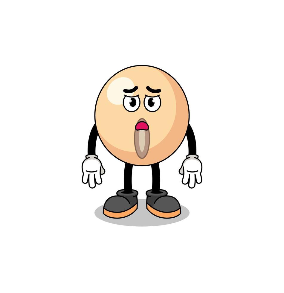 illustrazione del fumetto del fagiolo di soia con la faccia triste vettore