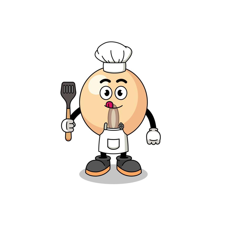 illustrazione della mascotte dello chef di fagioli di soia vettore