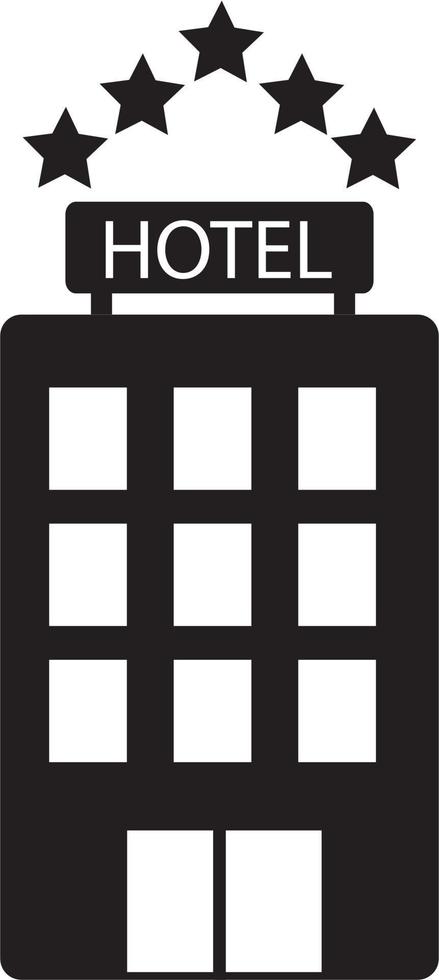 icona dell'hotel su sfondo bianco. segno dell'hotel. stile di design piatto. vettore