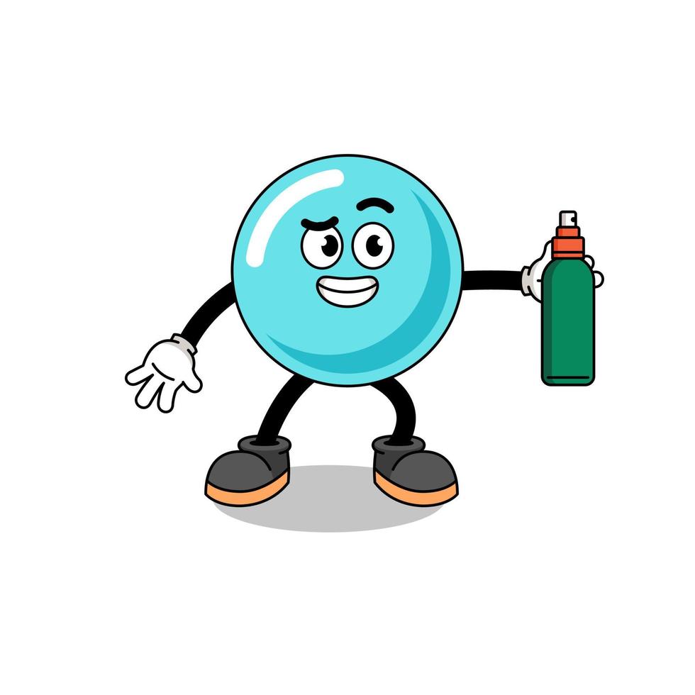 illustrazione della bolla cartone animato che tiene un repellente per zanzare vettore