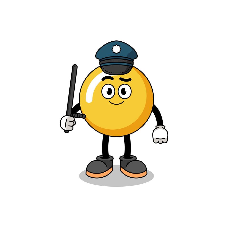 fumetto illustrazione della polizia del tuorlo d'uovo vettore
