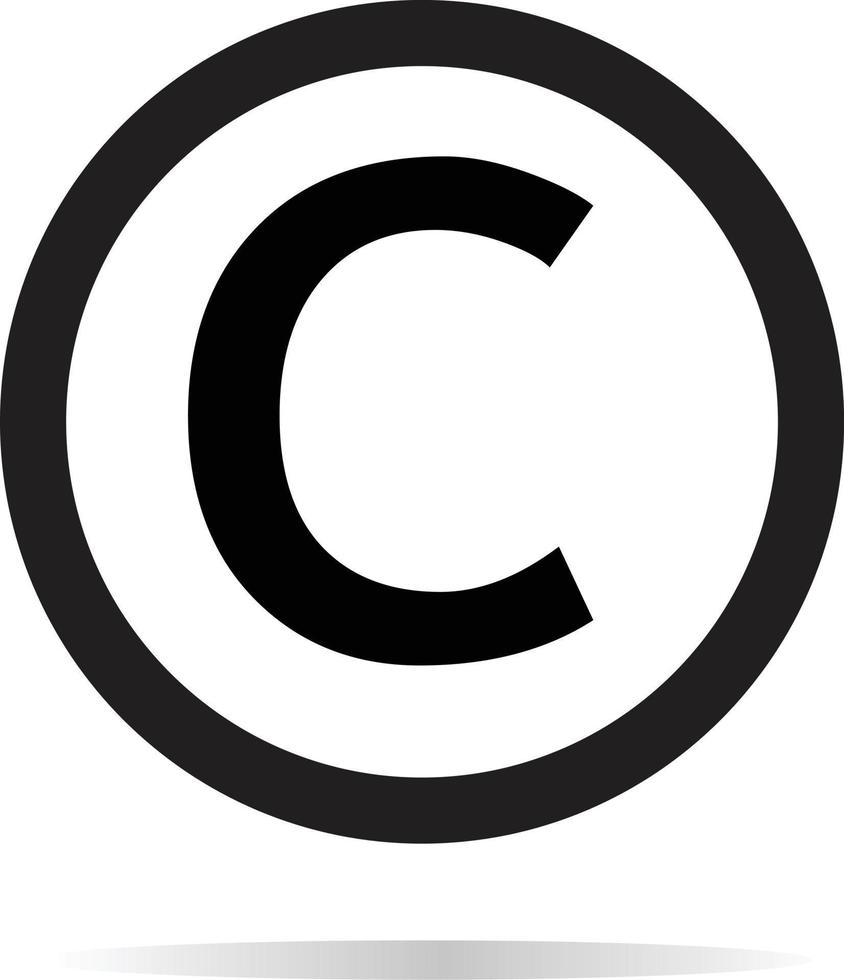 icona del copyright. segno di copyright. vettore