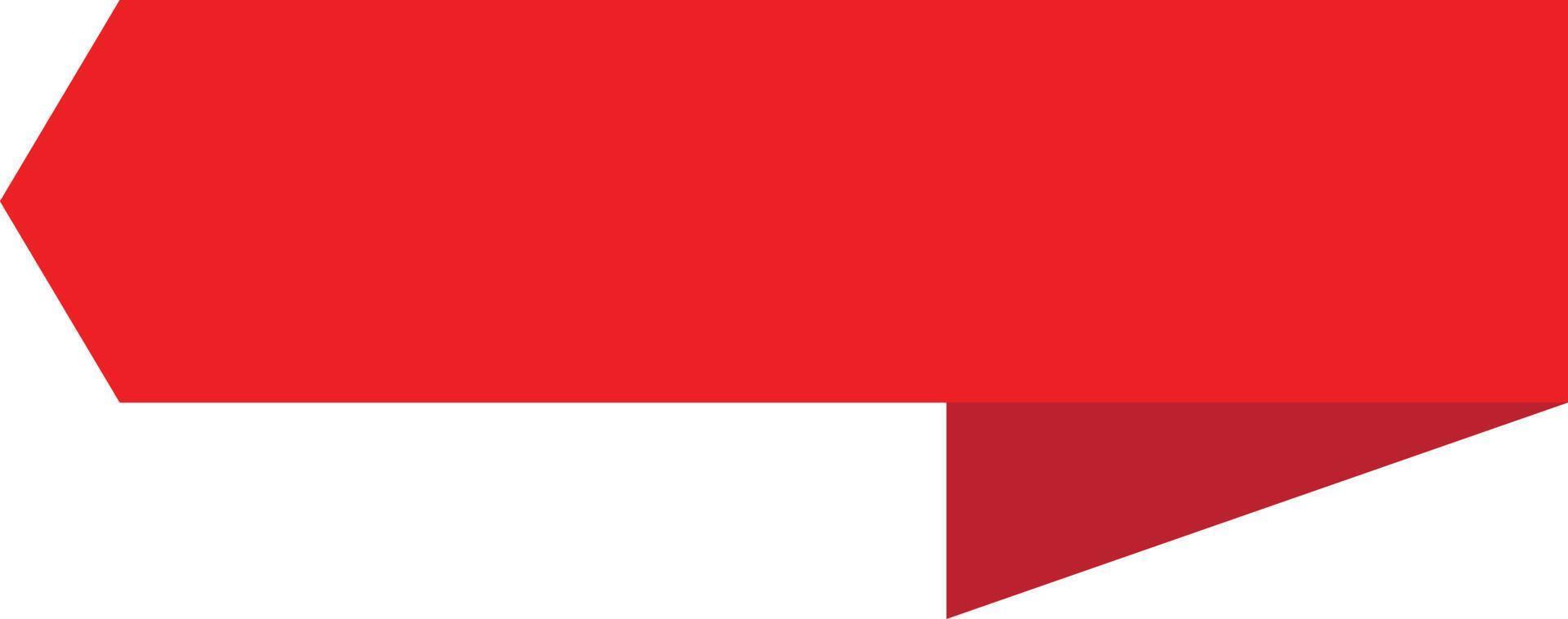 banner di nastro rosso su sfondo bianco. segno della bandiera del nastro rosso. vettore
