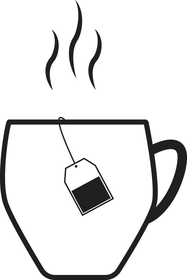icona della tazza di tè su priorità bassa bianca. simbolo della tazza di tè. tazza da tè in stile piatto alla moda. vettore