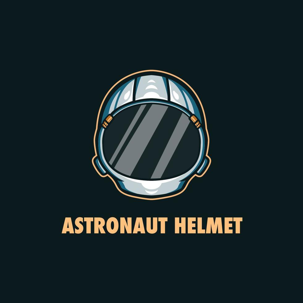 illustrazione casco da astronauta con sfondo scuro vettore