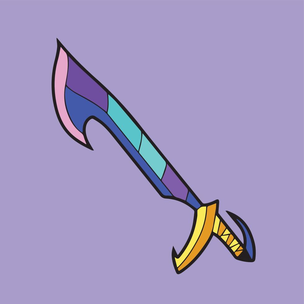 illustrazione dell'icona del vettore della spada. concetto di spada bianco isolato. stile cartone animato piatto per gioco, animazione, web, banner, volantino, adesivo, pagina di destinazione.