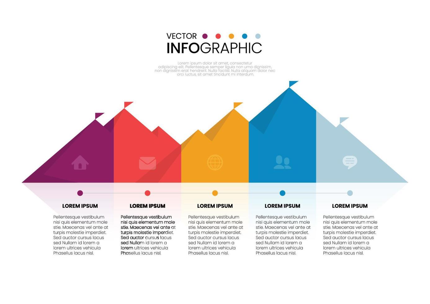 modello di infografica montagna, illustrazione vettoriale