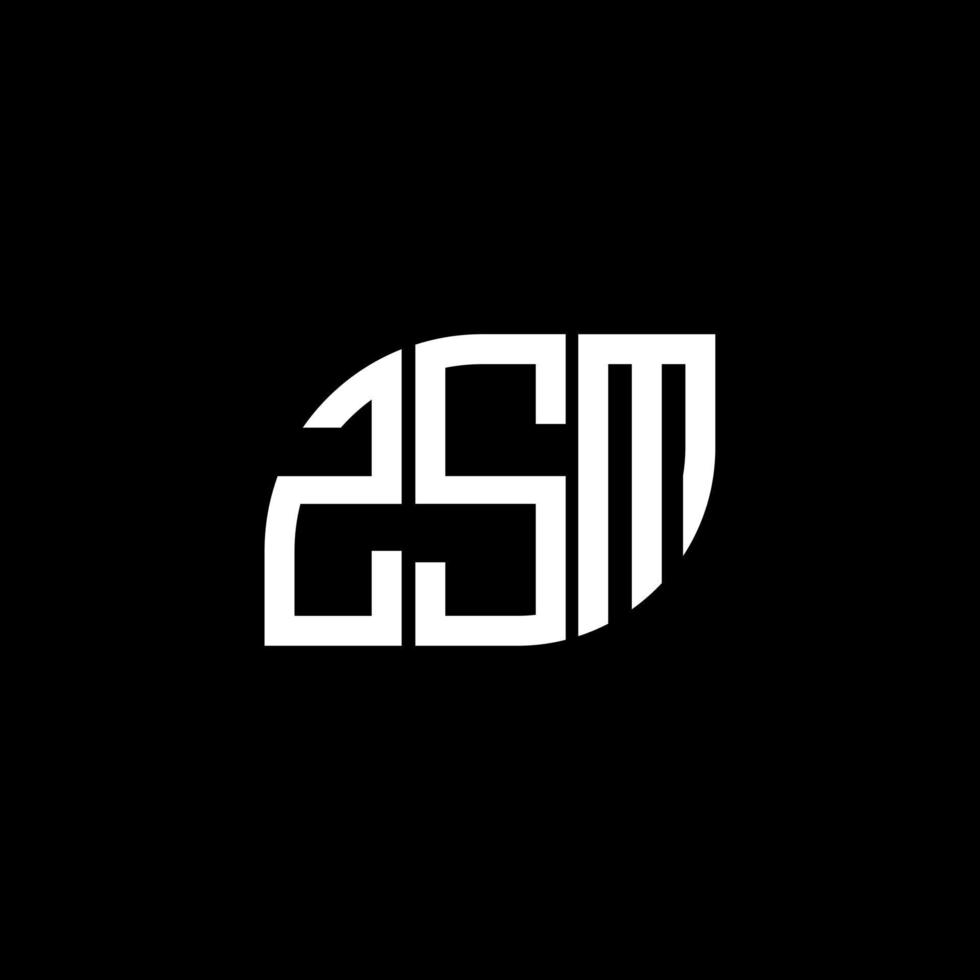 zsm lettera logo design su sfondo nero. zsm creative iniziali lettera logo concept. disegno della lettera zsm. vettore