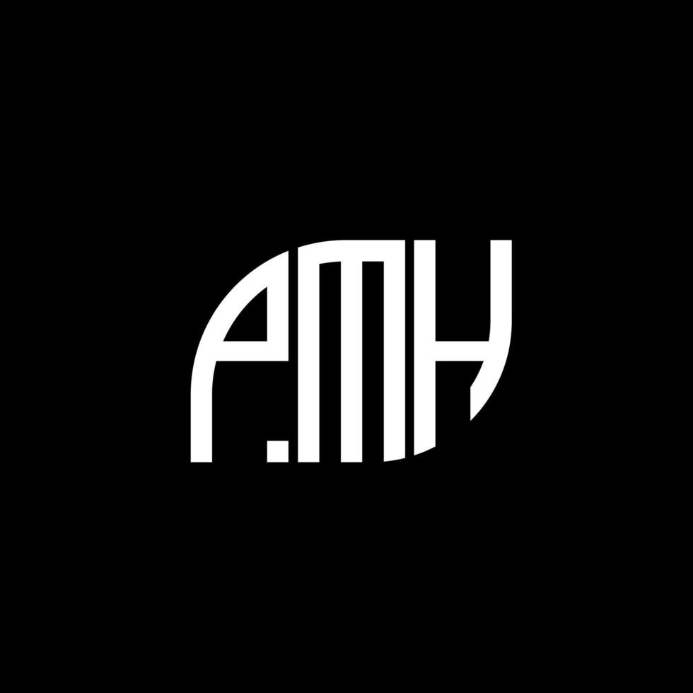 pmh lettera logo design su sfondo nero.pmh creative iniziali lettera logo concept.pmh vettore lettera design.