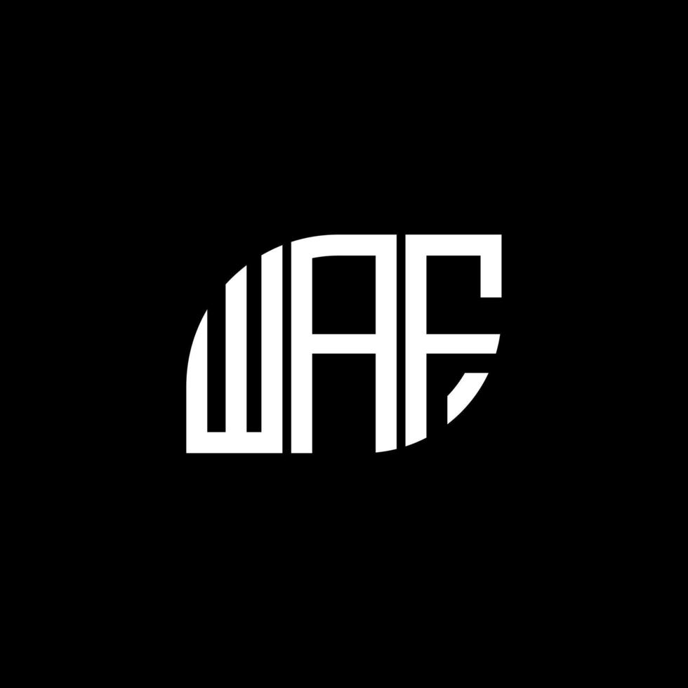 waf lettera logo design su sfondo nero. waf creative iniziali lettera logo concept. disegno della lettera waf. vettore
