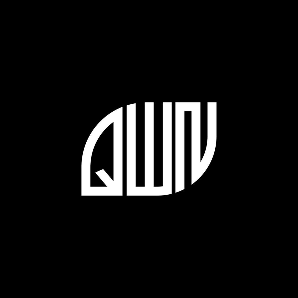 qwn lettera logo design su sfondo nero.qwn creative iniziali lettera logo concept.qwn vettore lettera design.