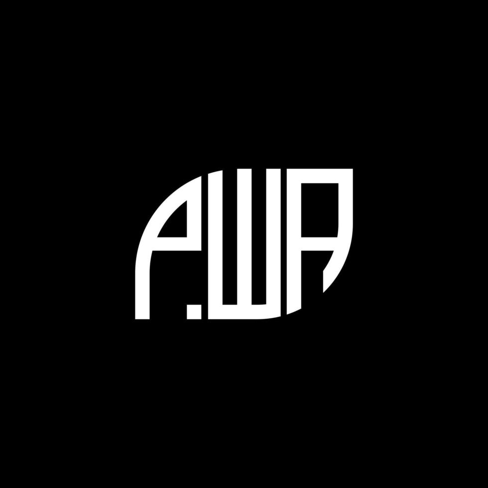 pwa lettera logo design su sfondo nero.pwa creative iniziali lettera logo concept.pwa vettore lettera design.
