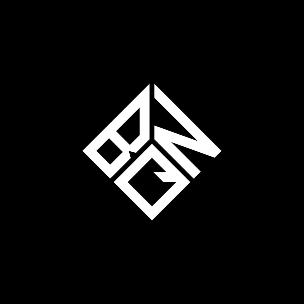 design del logo della lettera bqn su sfondo nero. bqn creative iniziali lettera logo concept. disegno della lettera bqn. vettore