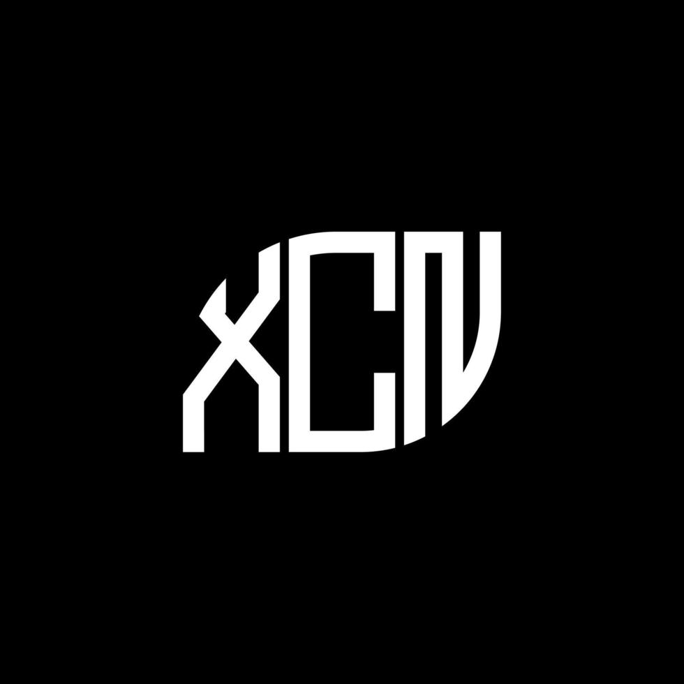 xcn lettera logo design su sfondo nero. xcn creative iniziali lettera logo concept. disegno della lettera xcn. vettore