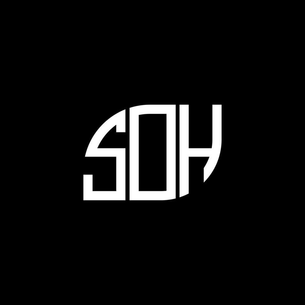 soh lettera logo design su sfondo nero. soh creative iniziali lettera logo concept. disegno della lettera così. vettore