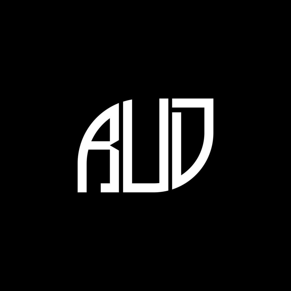 rud lettera logo design su sfondo nero. rud creative iniziali lettera logo concept. disegno della lettera rud. vettore