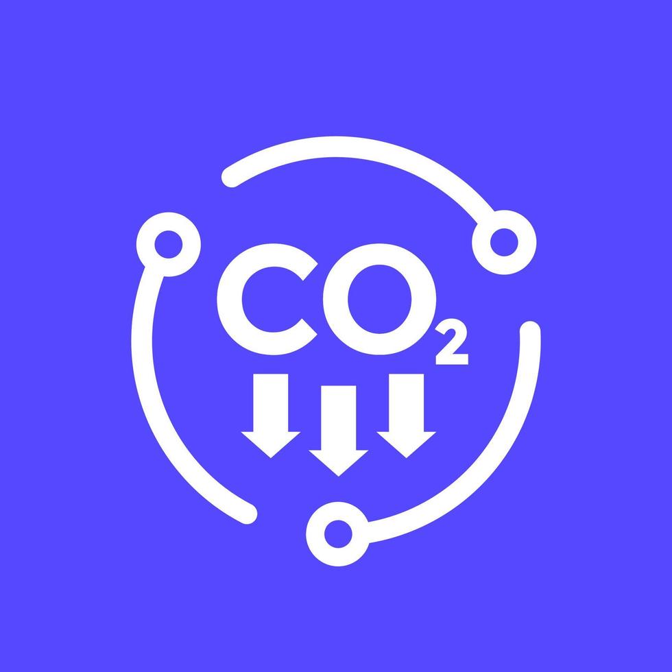 emissioni di anidride carbonica, riducendo l'icona del vettore di co2