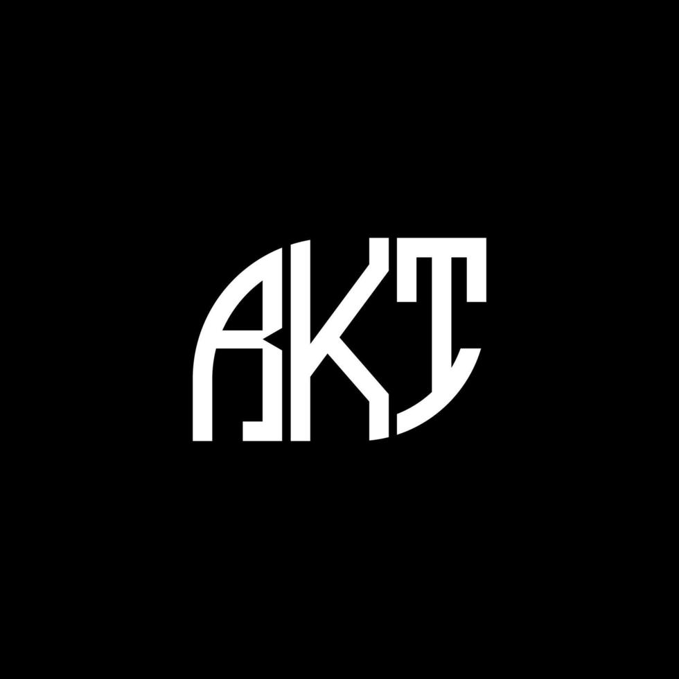rkt lettera logo design su sfondo nero. rkt creative iniziali lettera logo concept. disegno della lettera rk. vettore