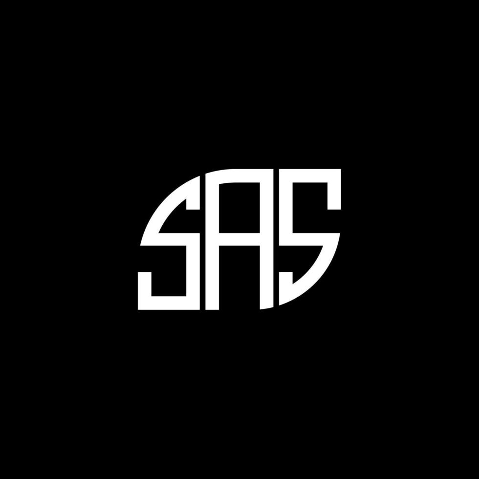 sas lettera design.sas lettera logo design su sfondo nero. sas creative iniziali lettera logo concept. sas lettera design.sas lettera logo design su sfondo nero. S vettore