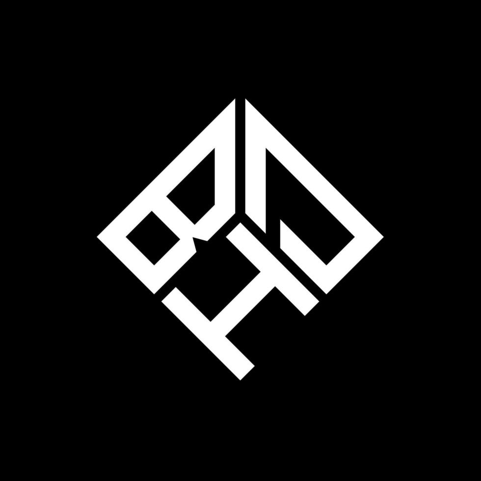 bhd lettera logo design su sfondo nero. bhd creative iniziali lettera logo concept. disegno della lettera bhd. vettore
