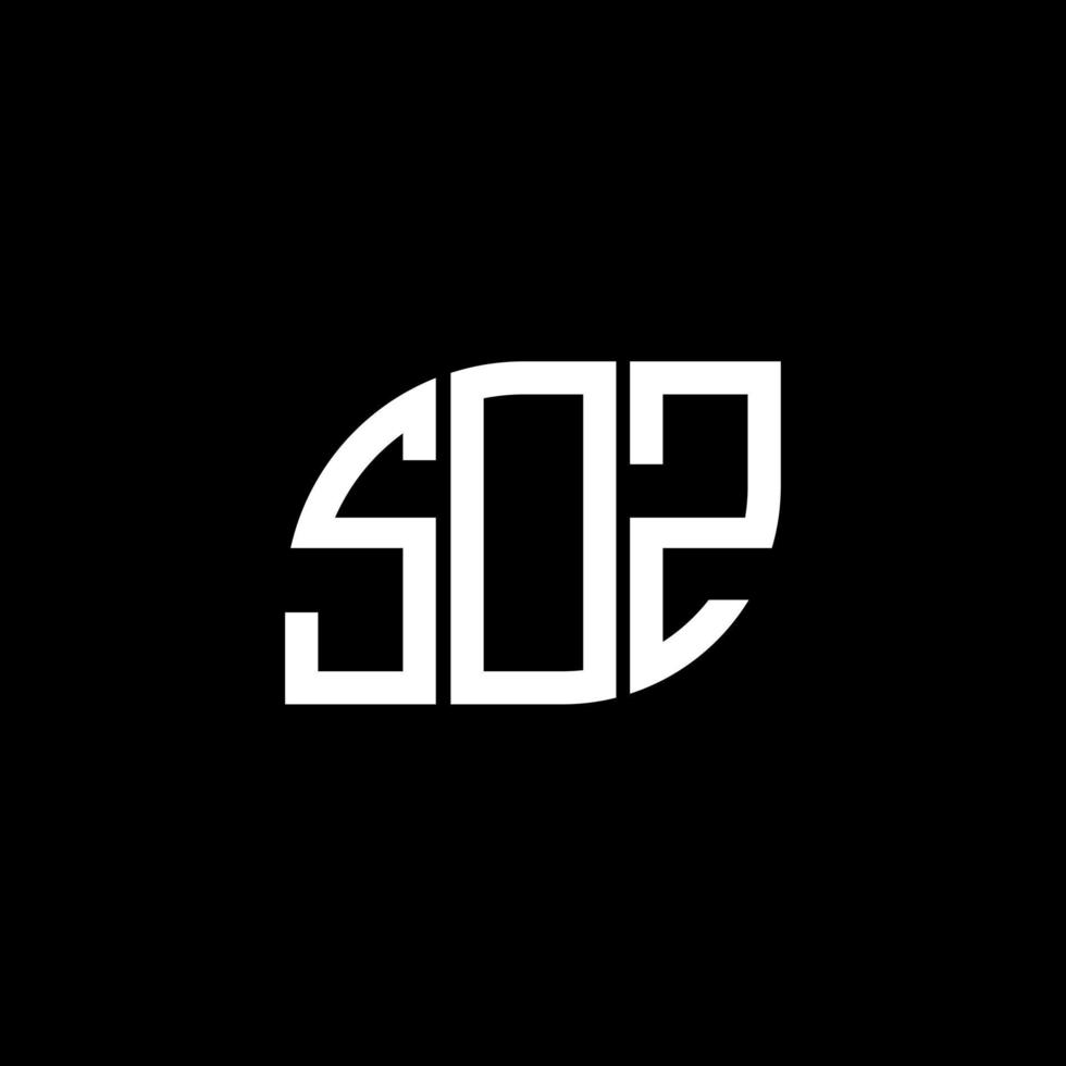 soz lettera logo design su sfondo nero. soz creative iniziali lettera logo concept. disegno della lettera soz. vettore