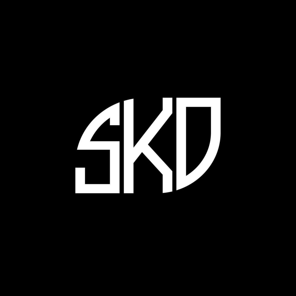 sko lettera logo design su sfondo nero. sko creative iniziali lettera logo concept. disegno della lettera sko. vettore