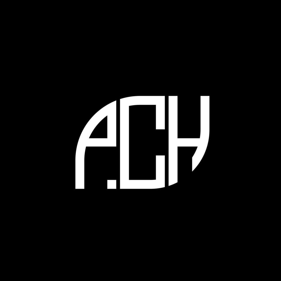 pch lettera logo design su sfondo nero.pch creative iniziali lettera logo concept.pch vettore lettera design.